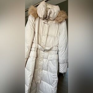 Laundry by Design Off-White Long Puffer Coat